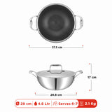 Vinod Platinum SAS Pro Extra Deep Kadai (Induction Compatible)