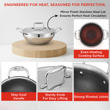 Vinod Platinum SAS Pro Extra Deep Kadai (Induction Compatible)