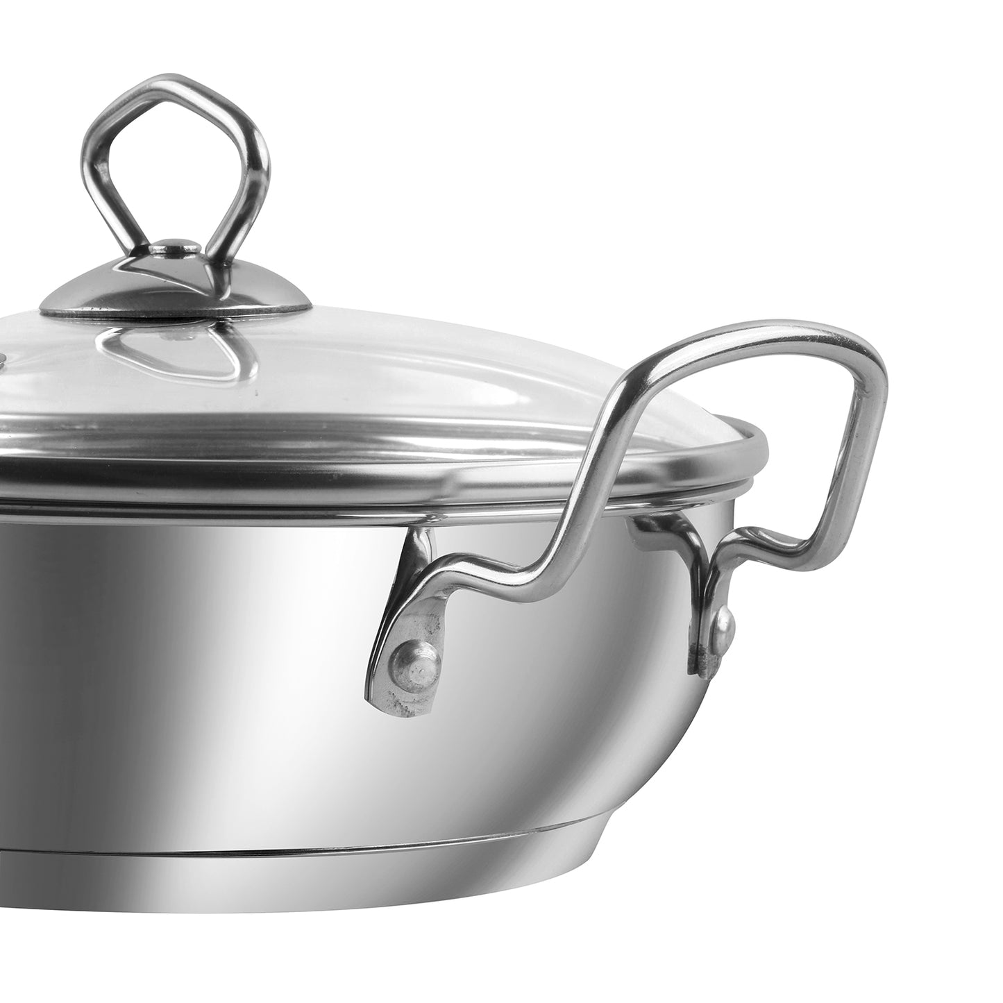 Vinod Amalfi Set - Bakelite Ergonomic Handle on Stainless Steel Kadai | Vinod Cookware