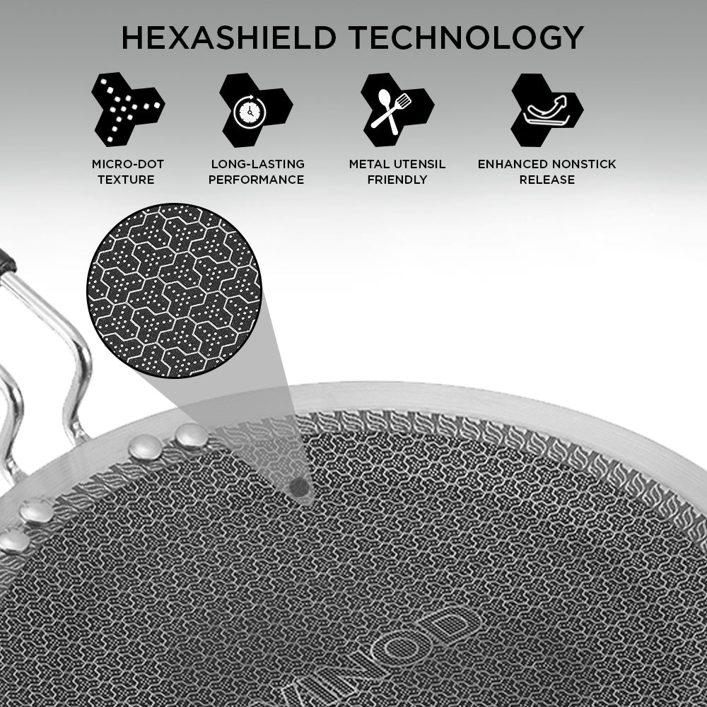 Vinod Platinum Triply SAS Pro Concave Tawa - HexaShield Technology | Vinod Cookware India