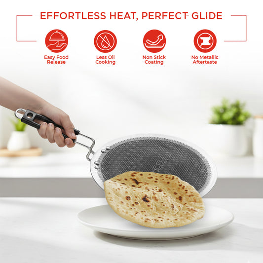 Vinod Platinum Triply SAS Pro Concave Tawa - With Kitchen Spatulas | Vinod Cookware India