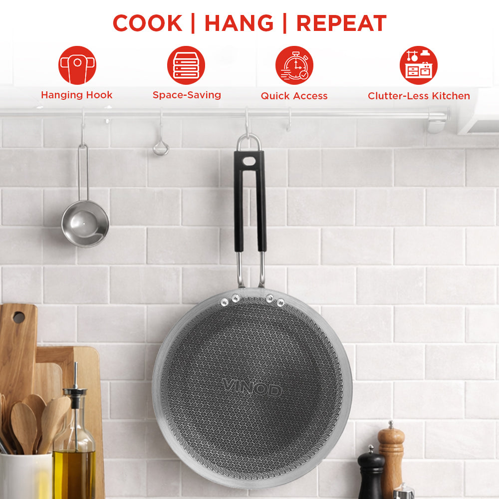 Vinod Platinum Triply SAS Pro Concave Tawa - Hanging Wall Display | Vinod Cookware India
