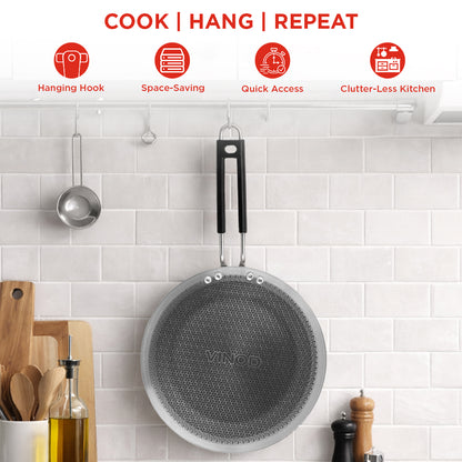 Vinod Platinum Triply SAS Pro Concave Tawa - Hanging Wall Display | Vinod Cookware India