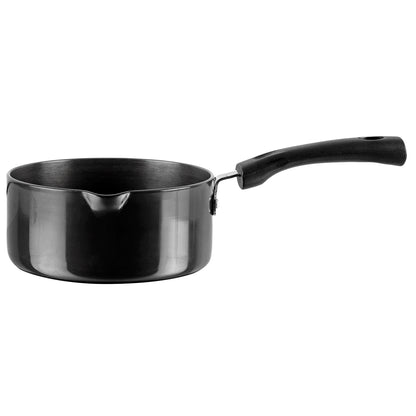Vinod Hard Anodised Saucepan with Lid - Side View | Vinod Cookware India