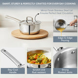 Kraft Futuretec Triply Stainless Steel Saucepan (Induction Friendly)