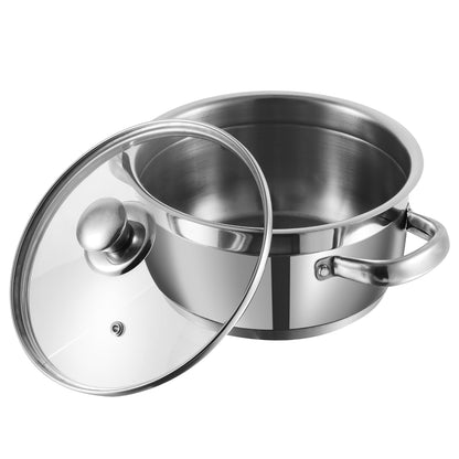 Vinod Stainless Steel Two Tone Saucepot - Body and Toughened Glass Lid Detail | Vinod Cookware