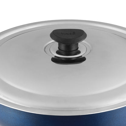 Vinod Zest Non Stick Deep Fry Pan - Shiny Lid with Knob | Vinod Cookware India