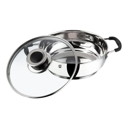 Vinod Master Chef Set - Silicon Cool Touch Handle Detail on Kadai | Vinod Cookware