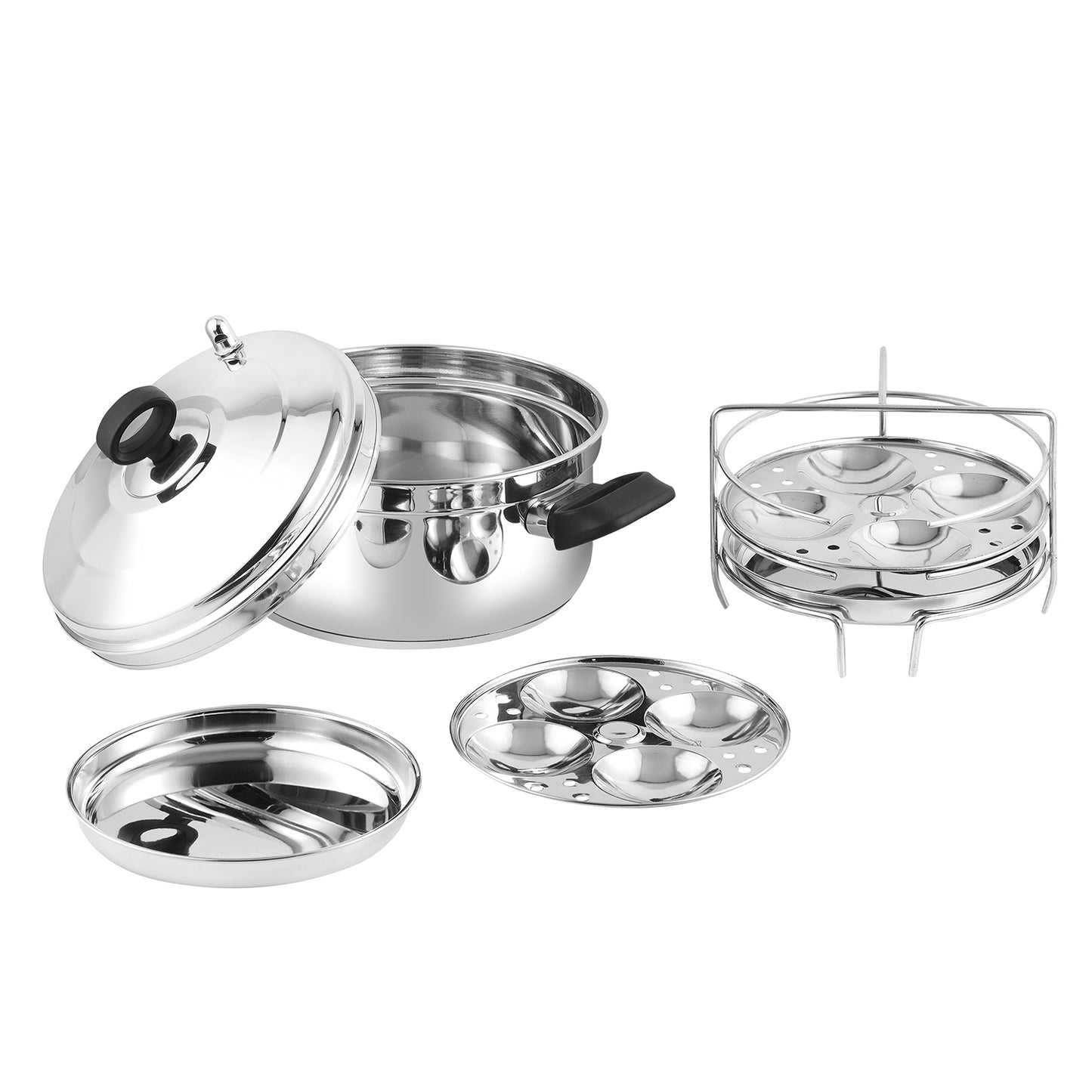 Vinod Stainless Steel Multi Pot Small - Compact Induction Friendly Idli Maker | Vinod Cookware