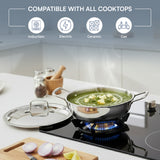 Kraft Futuretec Triply Stainless Steel Extra Deep Kadai (Induction Friendly)