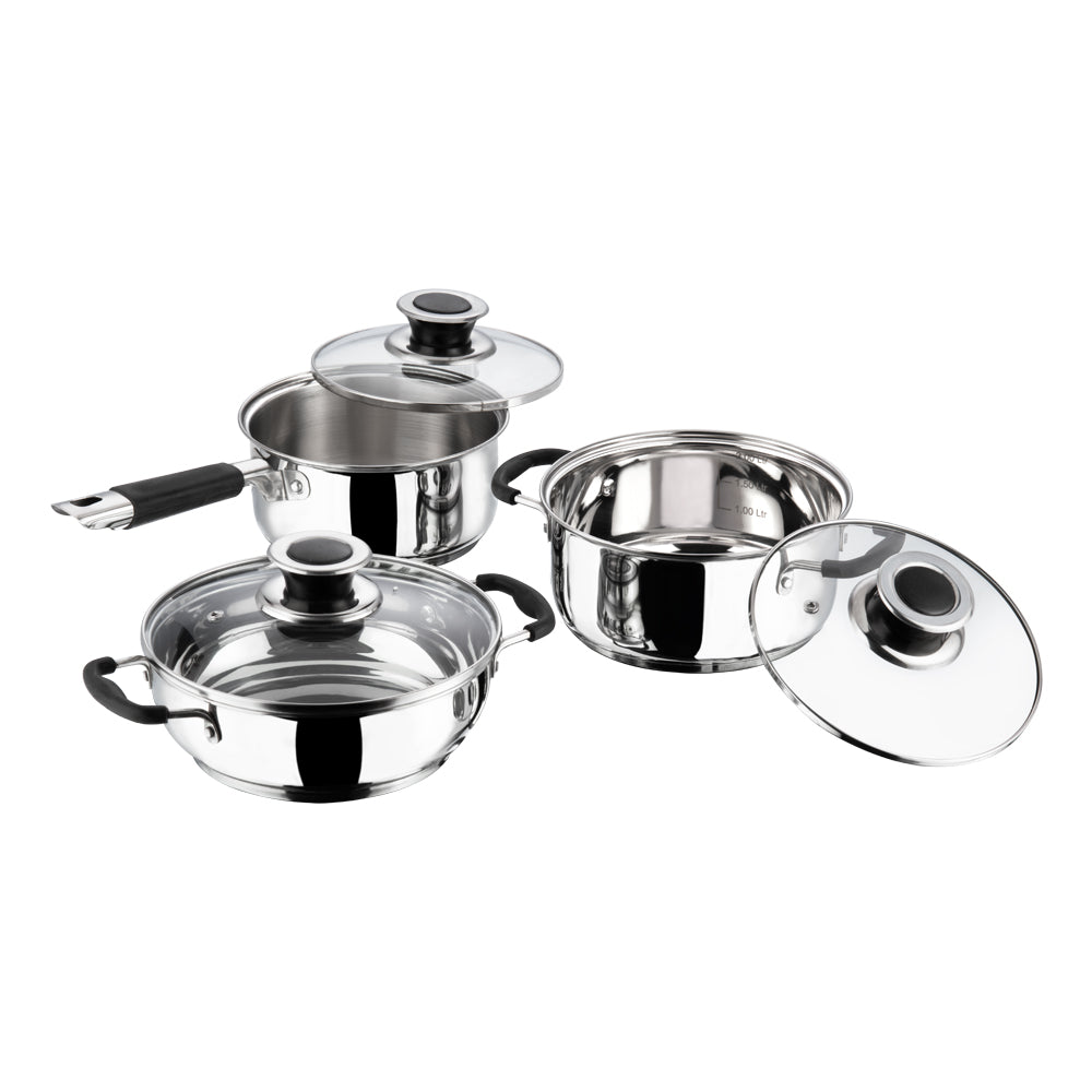 Vinod Master Chef Set - Stainless Steel Casserole with Glass Lid | Vinod Cookware