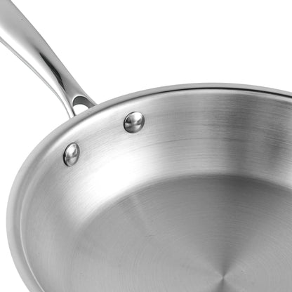 Dishwasher Safe Frypan, Rust Resistant Cookware, Non Reactive Stainless Steel, Heavy Gauge Fry Pan, Flat Bottom Frypan, Energy Efficient Cookware, 