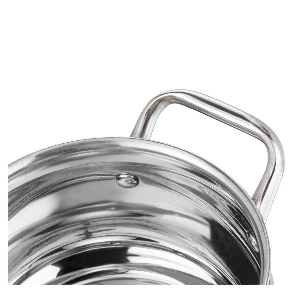 Vinod Almaty Saucepot with Glass Lid - Strong Riveted Handle for Safe Handling | Vinod Cookware