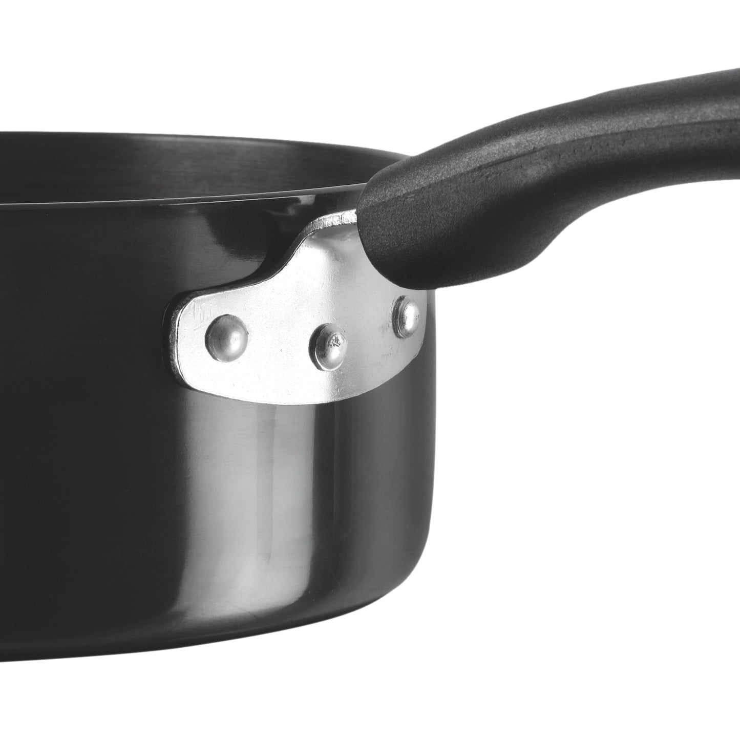 Vinod Hard Anodised Saucepan with Lid - Triple Riveted Handle | Vinod Cookware India
