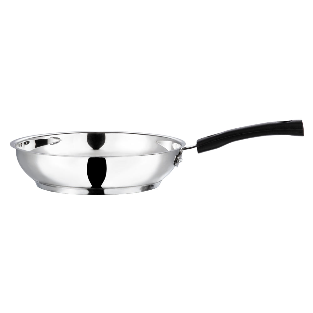Vinod Stainless Steel Frypan - Thick Robust SAS Base for Even Heat Distribution | Vinod Cookware