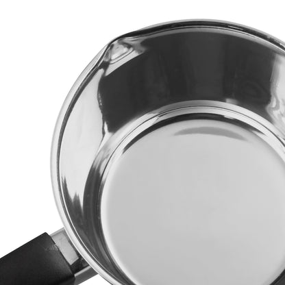 Vinod Stainless Steel American Saucepan - Thick Heavy Bottom Close Up | Vinod Cookware
