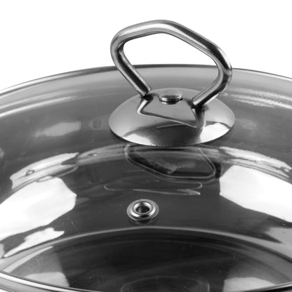 Vinod Amalfi Set - Toughened Glass Lid with Steam Vent on Kadai | Vinod Cookware