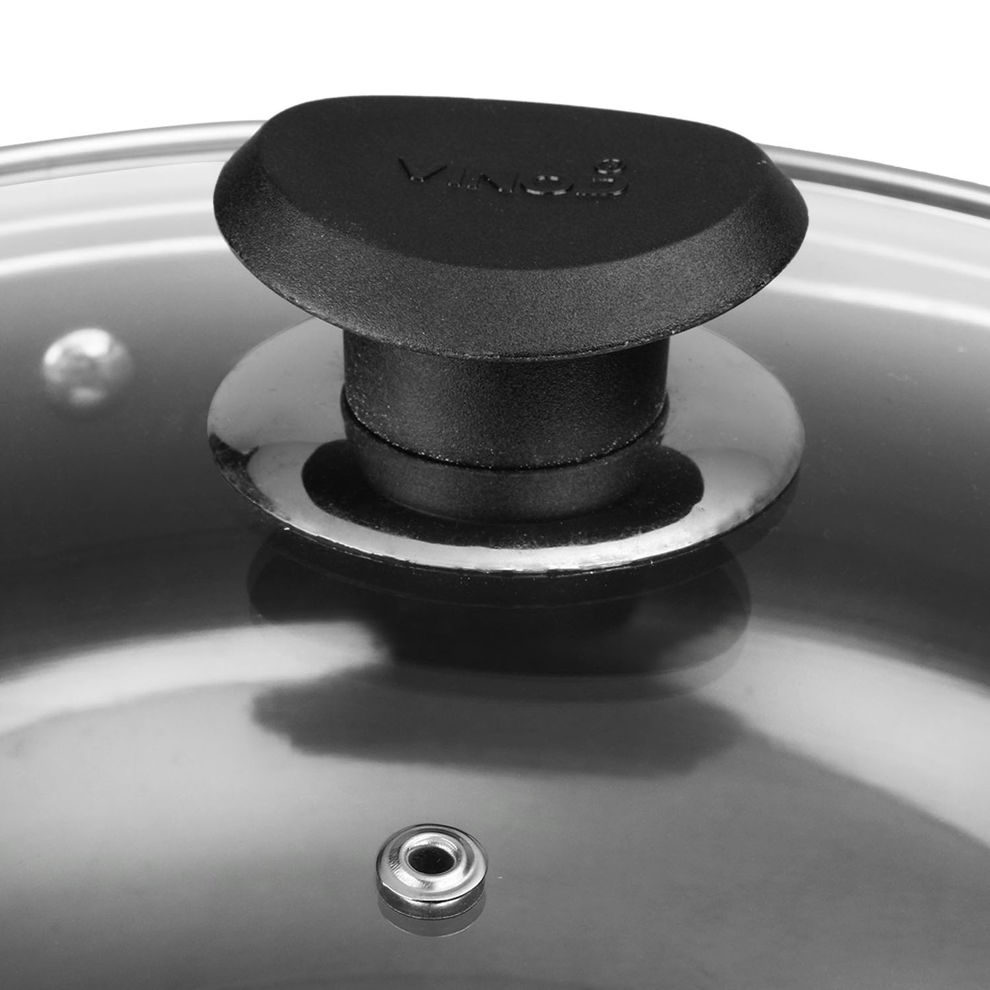 Vinod Hard Anodised Deep Kadai - Toughened Glass Lid with Knob | Vinod Cookware India