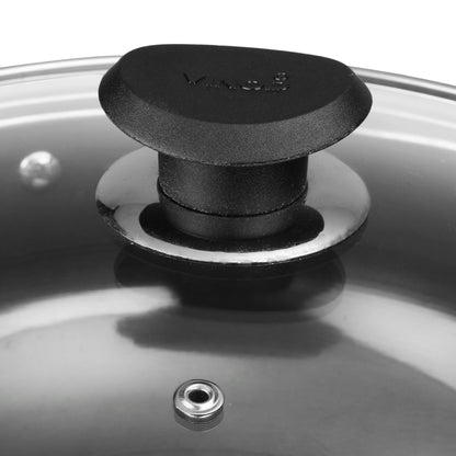 Vinod Hard Anodised Deep Kadai - Toughened Glass Lid with Knob | Vinod Cookware India