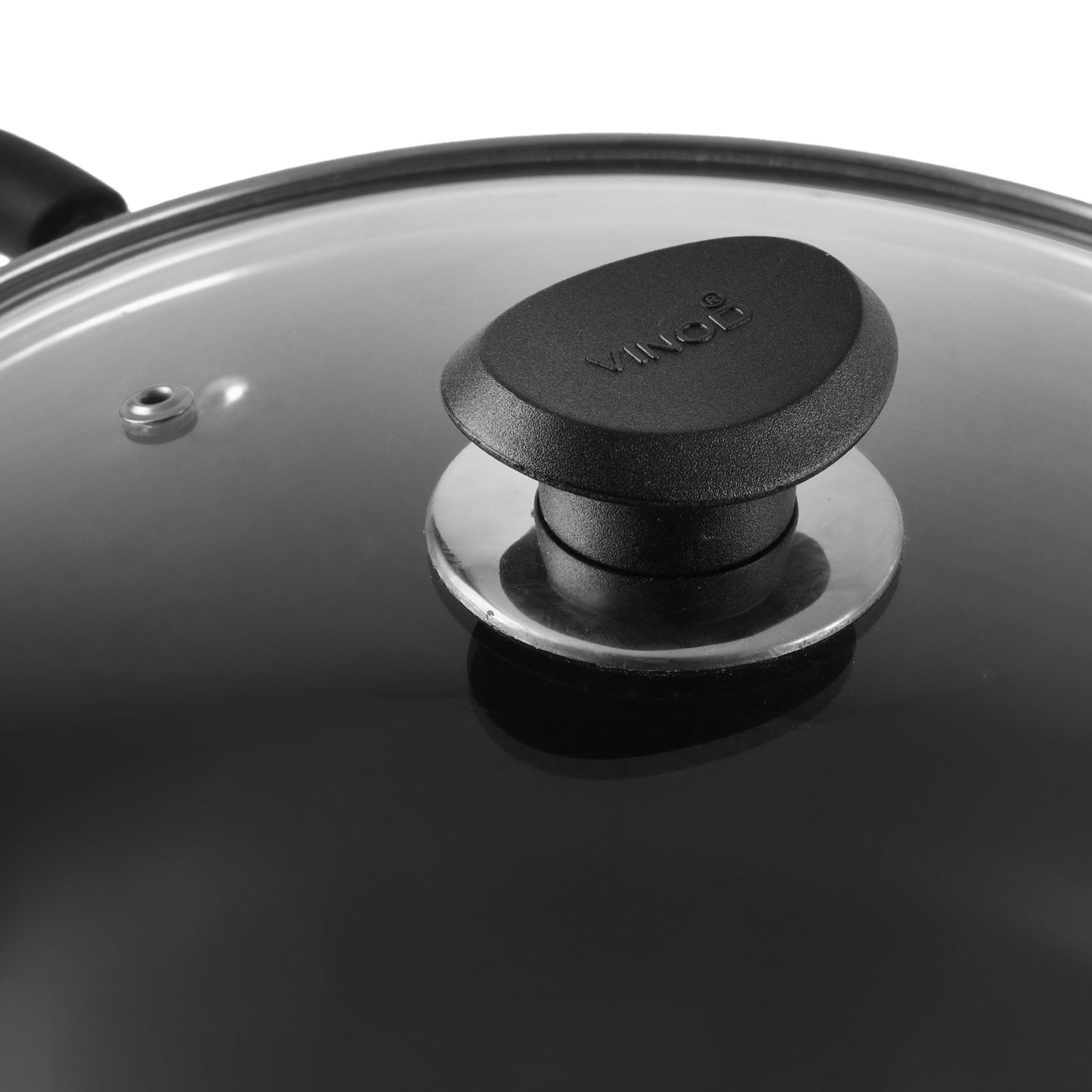 Vinod Hard Anodised Sauce Pot - Toughened Glass Lid with Knob | Vinod Cookware India