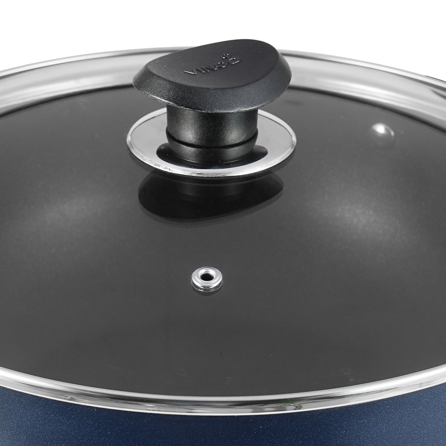 Vinod Zest Non Stick Deep Kadai - Toughened Glass Lid with Knob | Vinod Cookware India