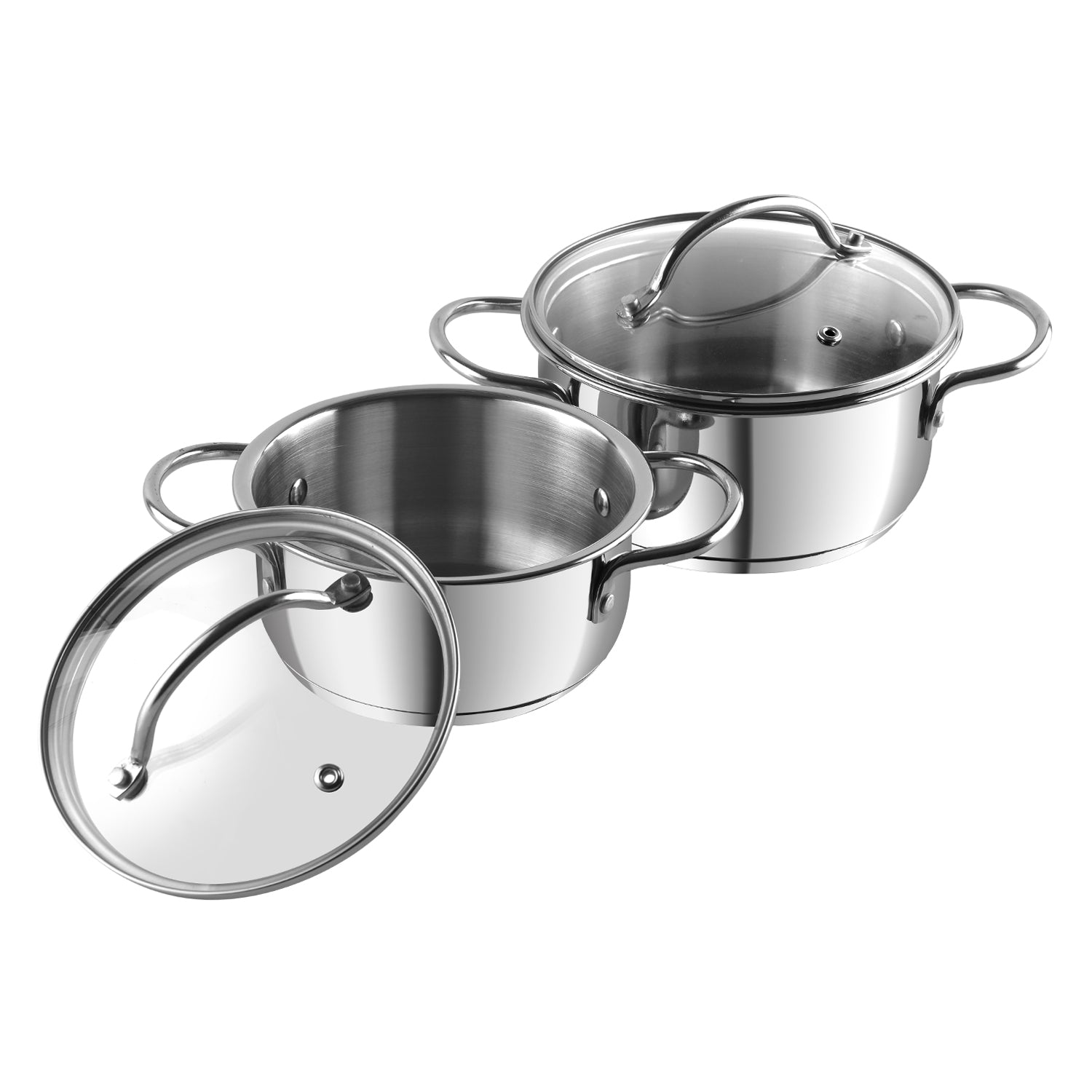 Vinod Stainless Steel Turin Cookware Set 2pc 14cm 16cm - Induction Friendly | Vinod Cookware