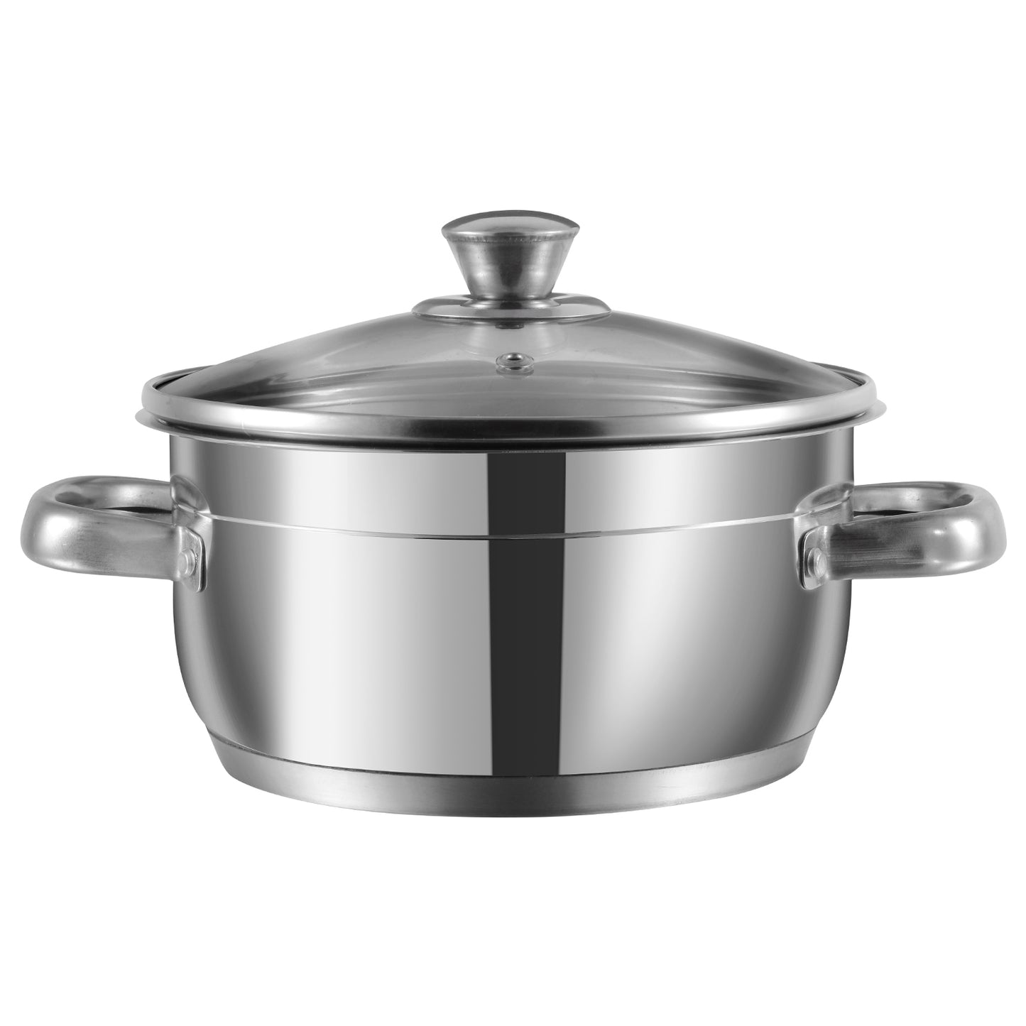 Vinod Stainless Steel Two Tone Saucepot - Ergonomic Riveted Handle and Glass Lid | Vinod Cookware