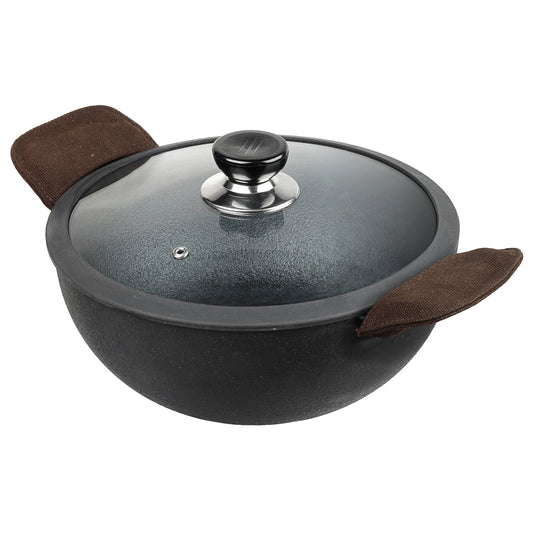 Vinod Legacy Pre-Seasoned Cast Iron Kadai - With Safety Sleeves | Vinod Cookware India