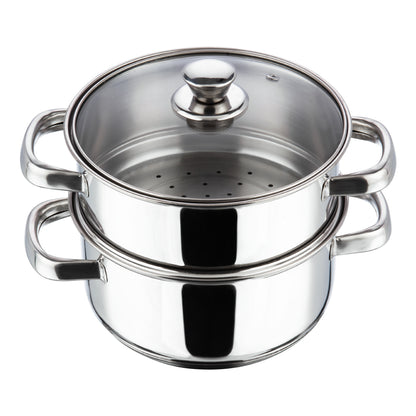 Vinod Stainless Steel 2 Tier Steamer - Complete Set for Momos Idli Vegetables | Vinod Cookware