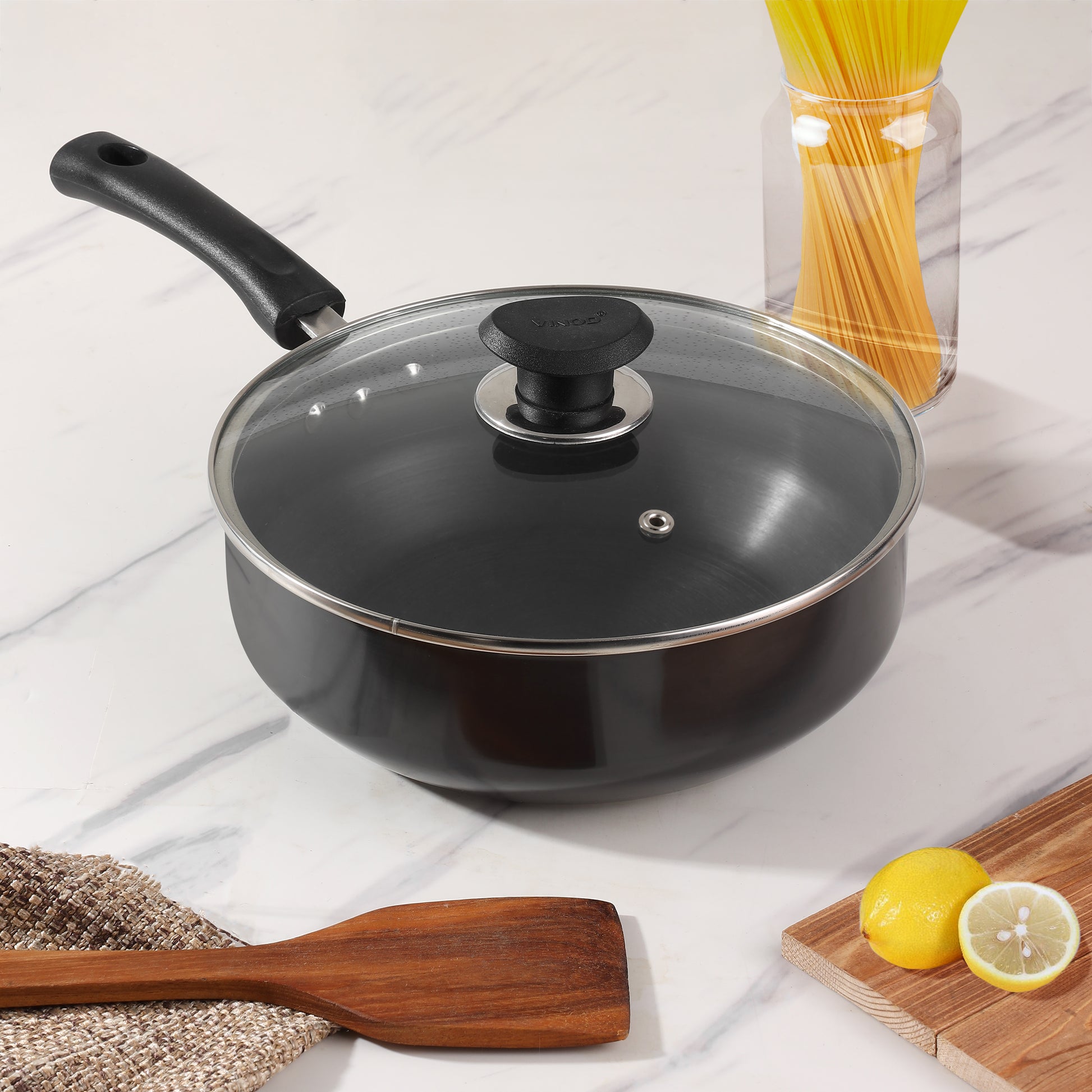 Vinod Hard Anodised All Purpose Pan 24cm - Main View | Vinod Cookware India