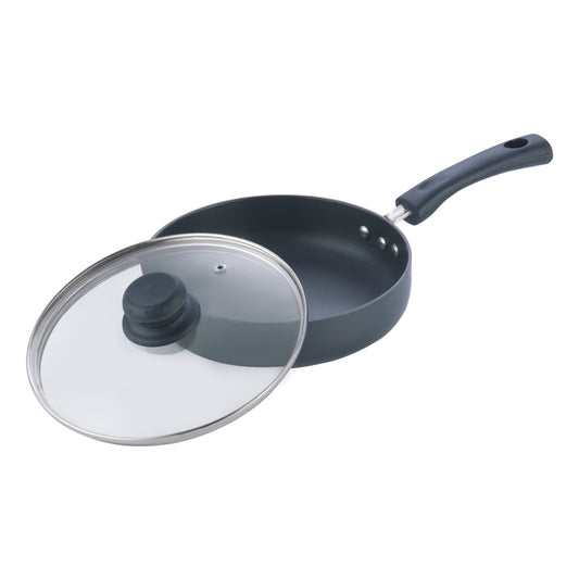 Vinod Hard Anodised Deep Frypan with Lid - Feature View 1 | Vinod Cookware India