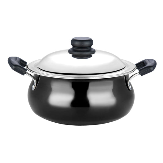 Hard Anodised Handi with Lid | Induction Friendly Handi | Vinod Hard Anodised Handi | Premium Kitchen Cookware | Heavy Gauge Handi | Gas & Induction Compatible | Durable Cooking Handi
