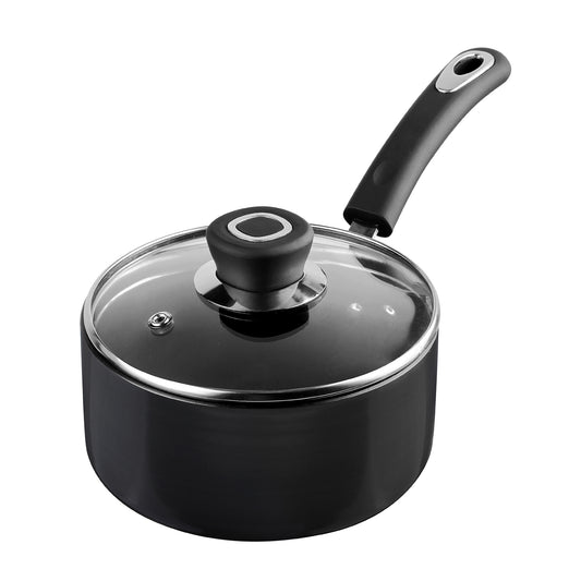 Vinod Hanos Non Stick Saucepan with Lid - Hero Shot Induction Friendly | Vinod Cookware India
