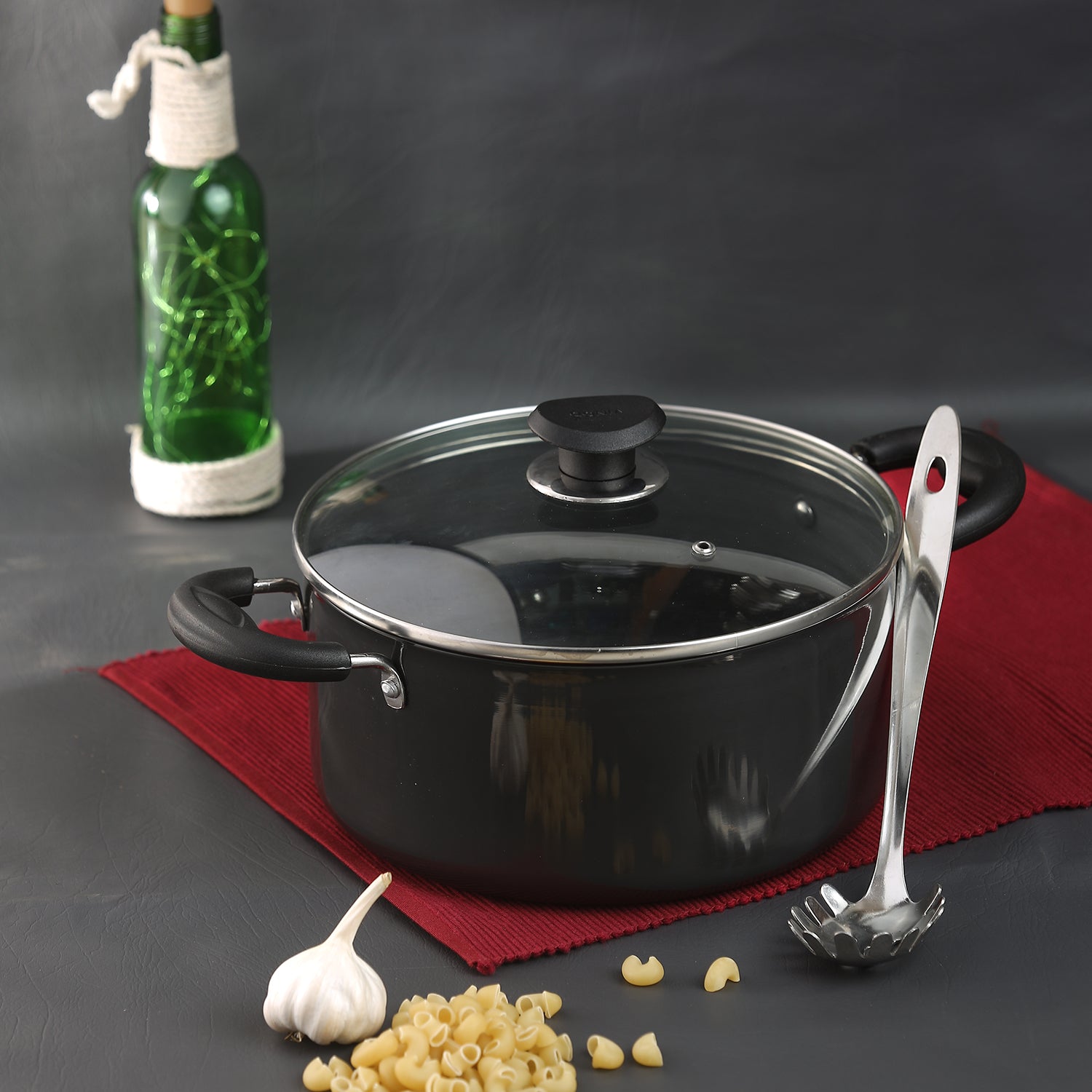 Vinod Hard Anodised Sauce Pot with Lid - Main View | Vinod Cookware India