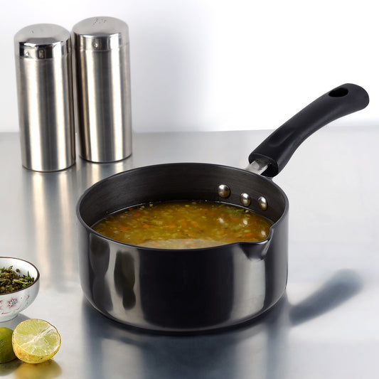 Vinod Hard Anodised Saucepan Induction Friendly | Vinod Cookware India
