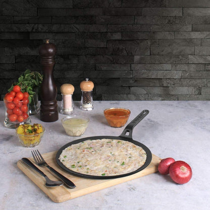 Vinod Legacy Pre-Seasoned Cast Iron Flat Multi Tawa 30cm - Main View | Vinod Cookware
