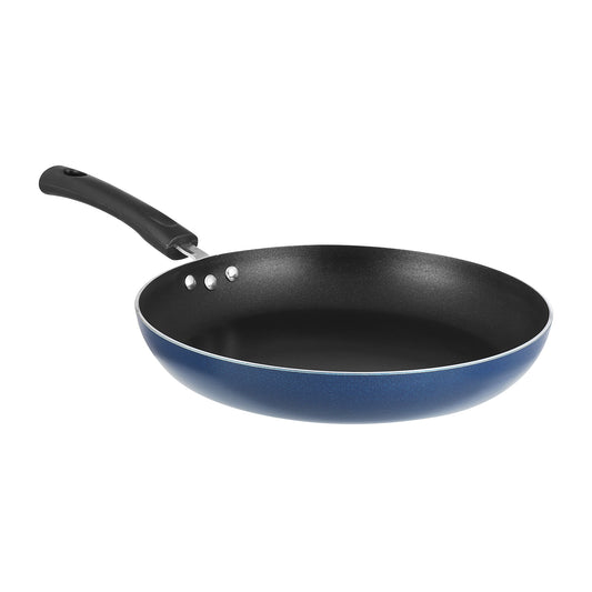 Nonstick frying pan with black ergonomic handle, ideal for everyday cooking and frying.