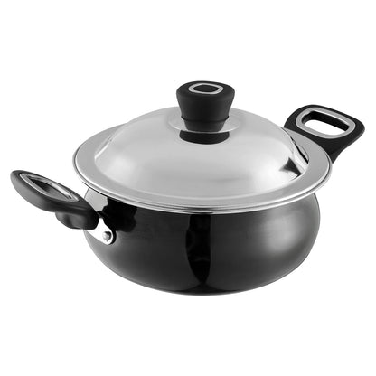 Mirror Finish Handi | Modern Indian Cookware | Strong & Long Lasting Handi | Easy Grip Lid Handi | Healthy Cooking Utensil | Gas & Induction Compatible
