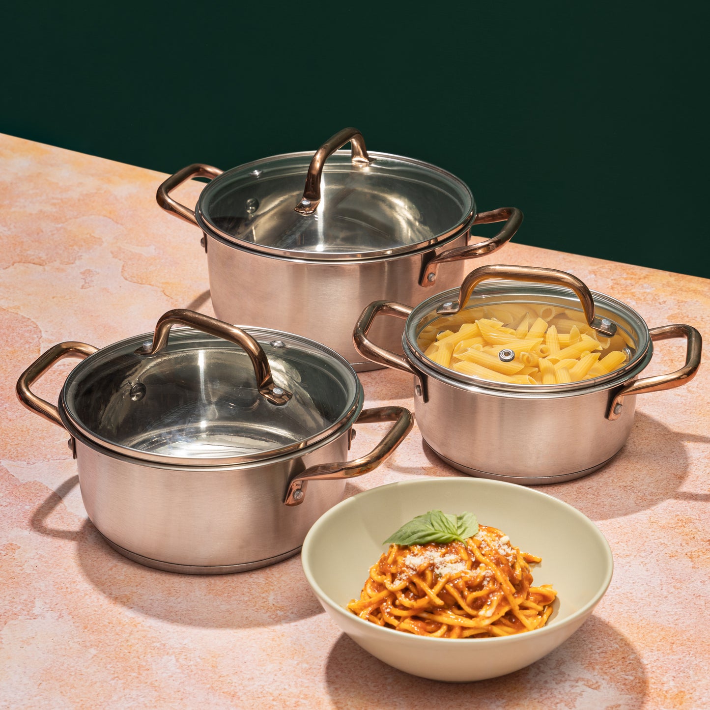 Vinod Oxford Stainless Steel Saucepot Set - 3 Piece Induction Friendly | Vinod Cookware India