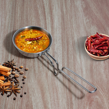 Vinod Platinum cookware, stainless steel cookware, Indian cooking tools, tempering pan, tadka utensil, kitchen essentials India,