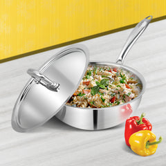 Vinod Platinum Triply Stainless Steel Deep Frypan - Main View | Vinod Cookware India
Vinod Platinum, Triply Stainless Steel Deep Frypan, Induction Friendly Deep Frypan, Stainless Steel Deep Fry Pan, Triply Cookware India, Heavy Bottom Deep Frypan, Induction Base Fry Pan, Deep Cooking Frypan, Premium Stainless Steel Cookware, Healthy Cooking Frypan,
