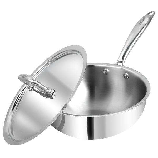Vinod Platinum Triply Stainless Steel Deep Frypan (Induction Friendly)