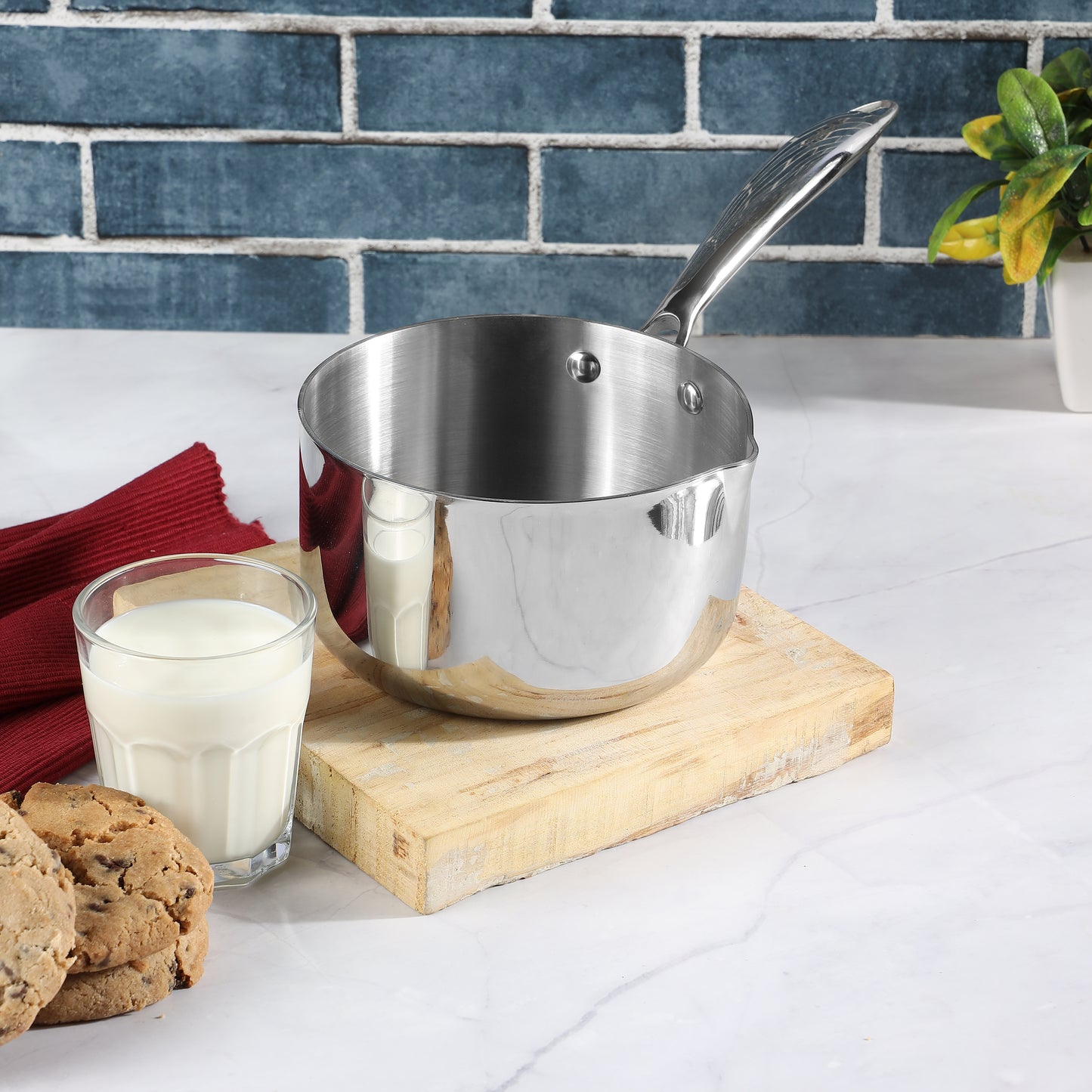 Vinod Platinum Triply Stainless Steel Milkpan Induction Friendly | Vinod Cookware India