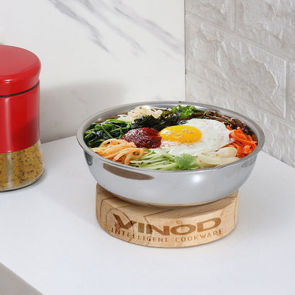 Vinod Platinum Triply Stainless Steel Tasla Induction Friendly - Main View | Vinod Cookware India