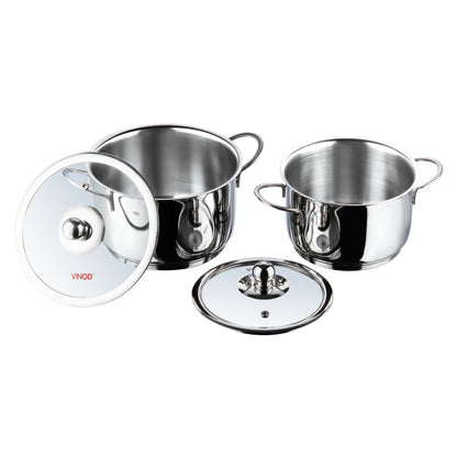 Vinod Tuscany 2pc Casserole Set - SAS Bottom Induction Safe | Vinod Cookware