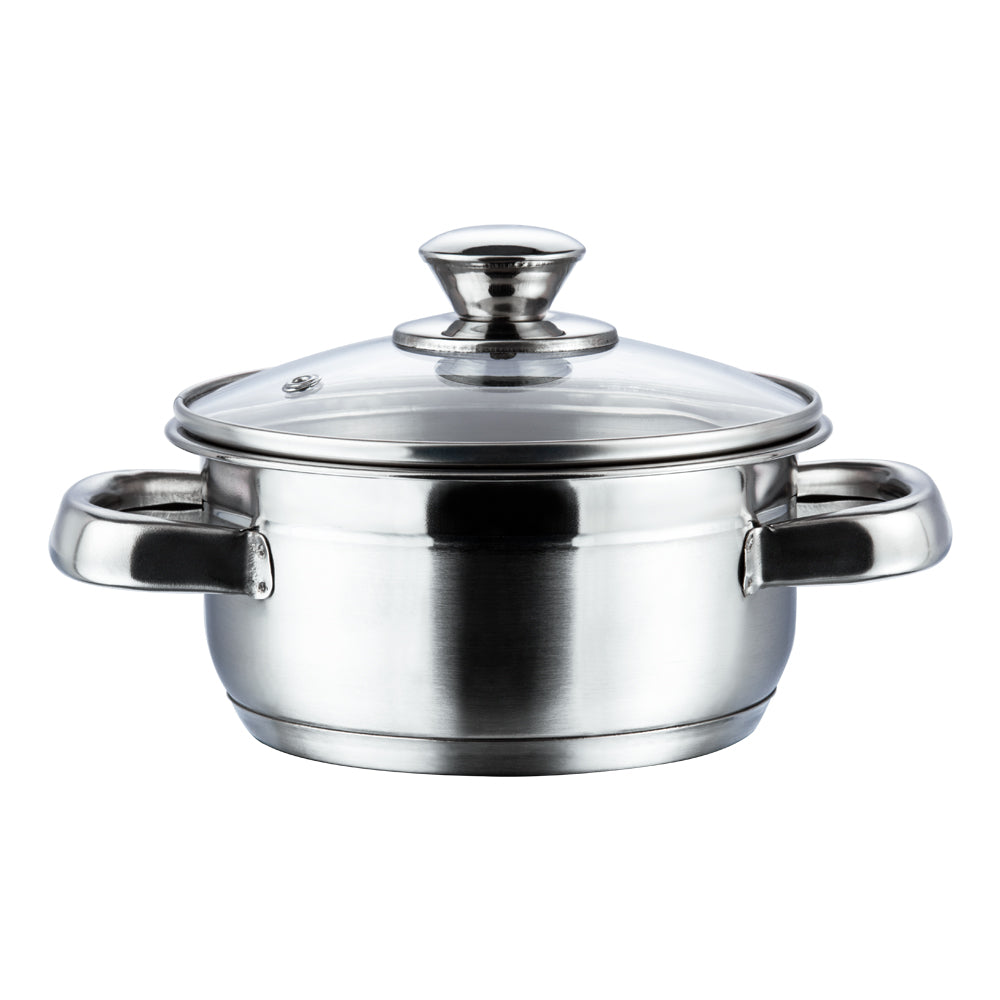 Vinod Bremen Saucepot Stainless Steel - Ergonomic Design with Toughened Glass Lid | Vinod Cookware