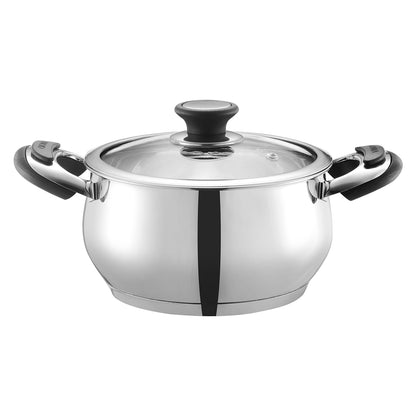Vinod Stainless Steel Durban Handi Saucepot - Elegant Handi Shape for Even Heat Distribution, Ideal for Curries, Dal and Biryani | Vinod Cookware India