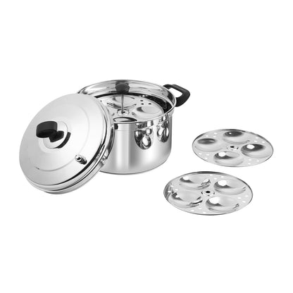 Vinod Stainless Steel Multi Pot - Complete Set with Idli and Dhokla Plates | Vinod Cookware