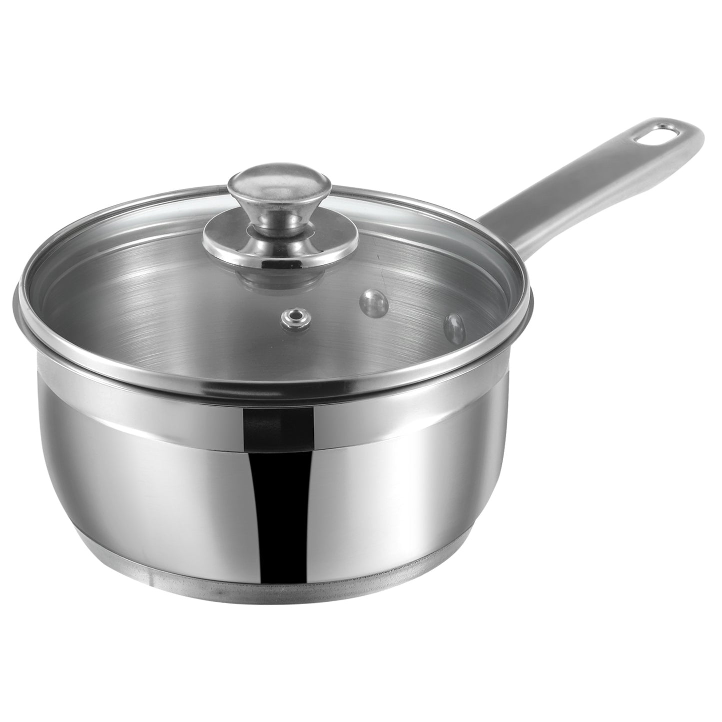 Vinod Two Tone Saucepan Stainless Steel - Sleek Modern Design with Glass Lid | Vinod Cookware