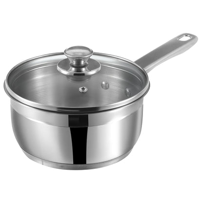 Vinod Two Tone Saucepan Stainless Steel - Sleek Modern Design with Glass Lid | Vinod Cookware